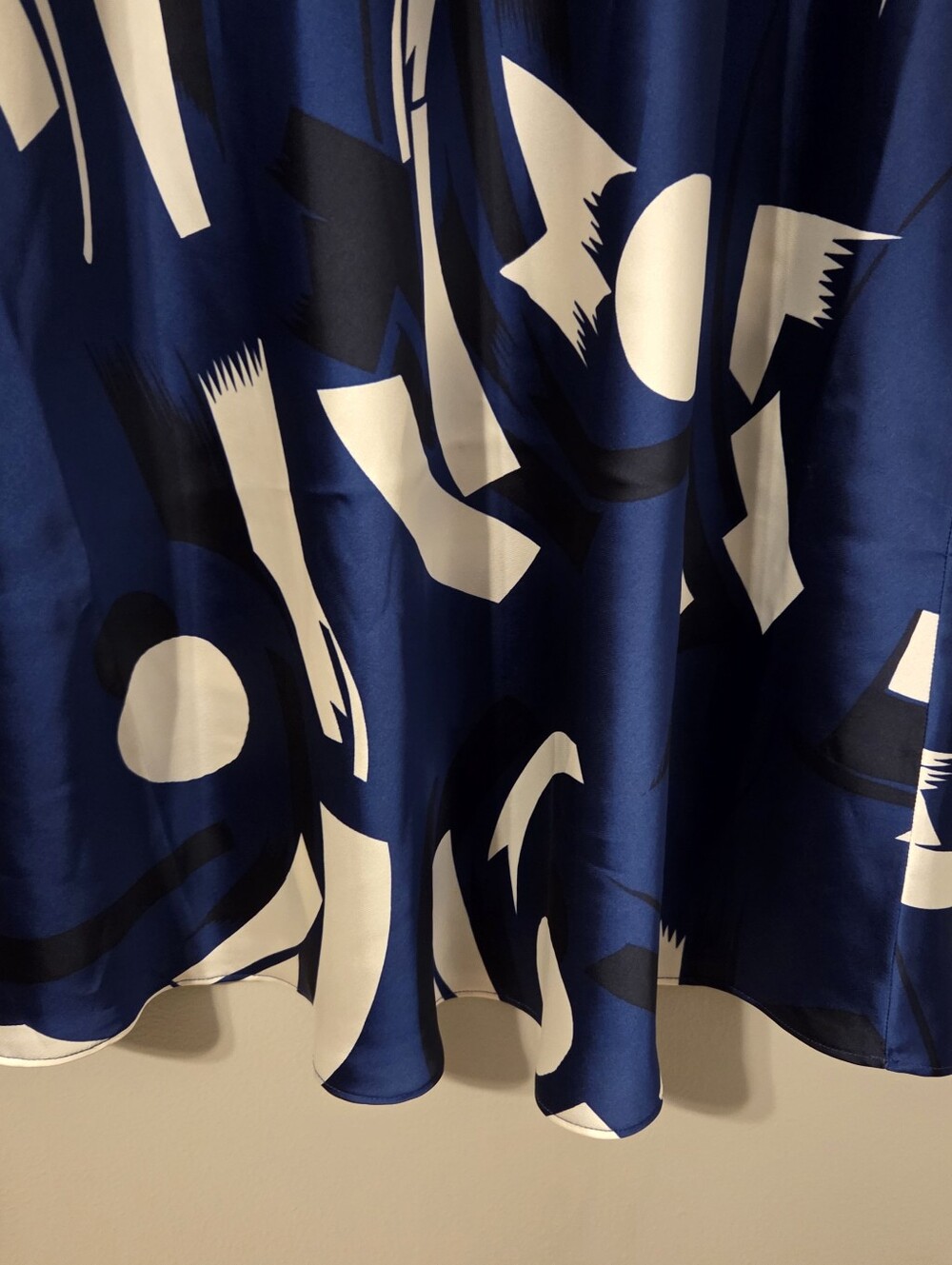 Lauren Ralph Lauren Geometric-Print Satin Charmeuse Skirt Size 10 - Picture 7 of 10